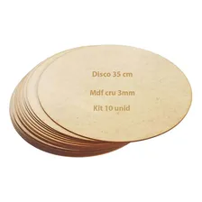 Kit 10 Sousplat Supla Disco Bolacha Mdf Cru 35 Cm Artesanato Cor Mdf Cru Sem Pintura Sousplat Disco Mdf 35 Cm Foto mini 1