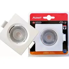 Kit 10 Spot Led 3w Avant Direcionável Quadrado Branco Quente 110v/220v Foto  mini 1