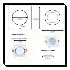 Kit 10 Spot Led 5w Quadrado Direcionável Bivolt Branco Frio Cor Branco Foto mini  2
