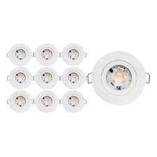 Kit 10 Spot Led 7w 3000k Branco Quente Redondo Direcionavel Foto  mini 1