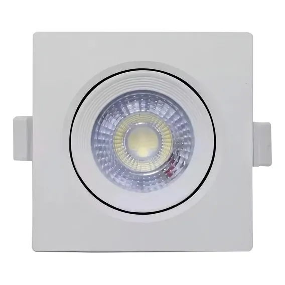 Kit 10 Spot Led 7w Dicroica Direcionável Embutir Quadrado Foto 1