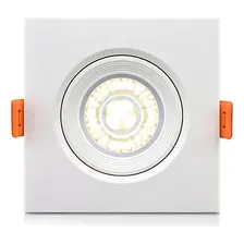 Kit 10 Spot Led Cob Direcionavel Quadrado 5w Branco Forte Branco Quente Foto mini  2