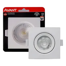 Kit 10 Spot Led Quadrado Embutir 5w Branco Frio 6500k Avant Bivolt Foto mini 1