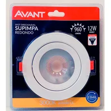 Kit 10 Spot Led Redondo Embutir 12w Luz Branco Quente 3000k Foto mini 1