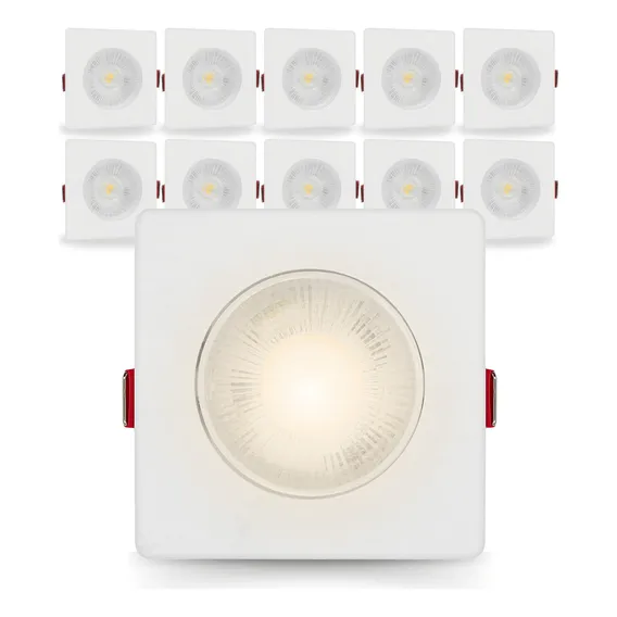 Kit 10 Spot Led Smd 7w Dicr贸ica Direcion谩vel Quadrado Forte 110v/220v Foto 1