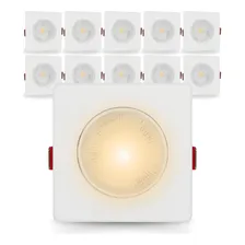 Kit 10 Spot Led Smd 7w Dicróica Direcionável Quadrado Forte Quente 110v/220v Foto  mini 1