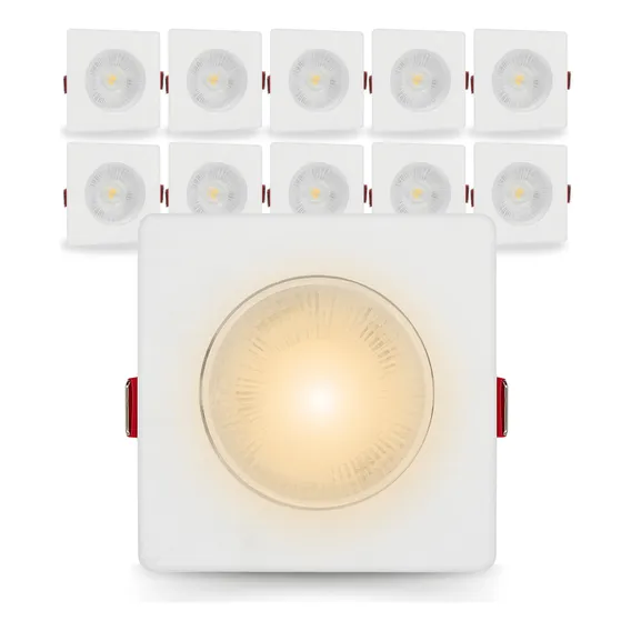 Kit 10 Spot Led Smd 7w Dicróica Direcionável Quadrado Forte Quente 110v/220v Foto 1