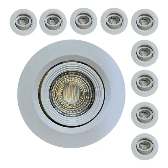 Kit 10 Spot Super Led 3w Redondo Amarelado Branco Quente 110v/220v Foto 1