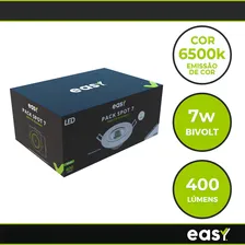 Kit 10 Spots Led 7w Embutir 6500k Branco Frio Redondo Easy 100V/240V Foto mini 2