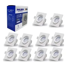 Kit 10 Spots Led Embutir Quadrado 05w - Branco Frio- Philbra Foto mini  2
