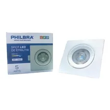 Kit 10 Spots Led Embutir Quadrado 05w - Branco Frio- Philbra Foto  mini 1