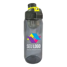 Kit 10 Squeeze Personalizado Plástico 800ml Com Infusor Logo Cor Preto Foto  mini 1