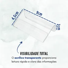 Kit 10 Suporte Etiqueta Acrílico Transparente Gondola Foto mini 4