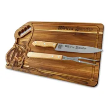 Kit 10 Tábuas Para Churrasco + Garfo E Faca Personalizados Foto mini 2