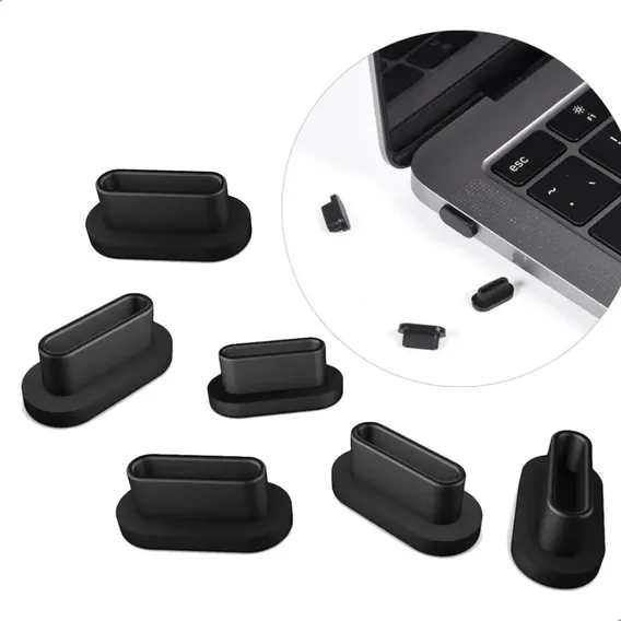 Kit 10 Tampas Usb-c Proteção Poeira Desktop Notebook Game Teclado Preto Foto 1