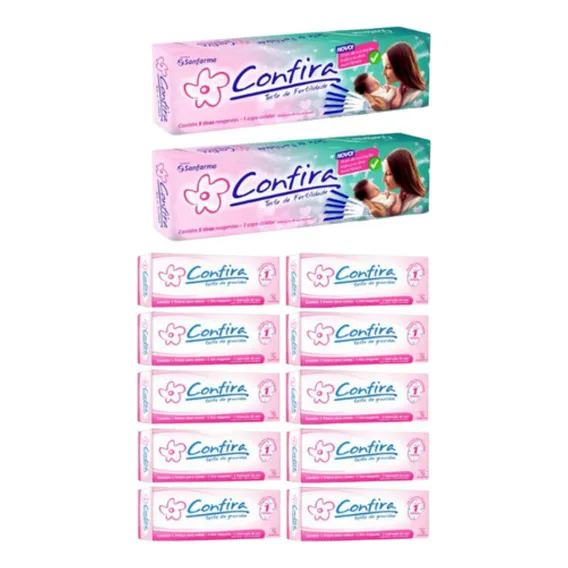 Kit 10 Testes De Gravidez + 10 Teste De Fertilidade Ovulação Foto 1
