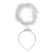 Kit 10 Tiara Auréola Anjo Fantasia Cosplay Festa Carnaval Cor Branco Foto  mini 1