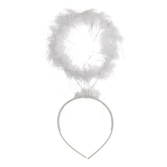 Kit 10 Tiara Auréola Anjo Fantasia Cosplay Festa Carnaval Cor Branco Foto 1