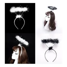 Kit 10 Tiara Auréola Anjo Fantasia Cosplay Festa Carnaval Cor Branco Foto mini  2