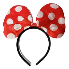 Kit 10 Tiara Minnie Cetim Vermelho Com Bolinha Branca Foto mini 1