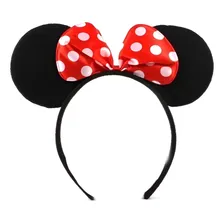 Kit 10 Tiaras Arquinho Orelhas Da Minnie Festa Lembrancinha Cor Preto/vermelho Foto mini  2
