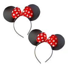 Kit 10 Tiaras Arquinho Orelhas Da Minnie Festa Lembrancinha Cor Preto/vermelho Foto mini 1