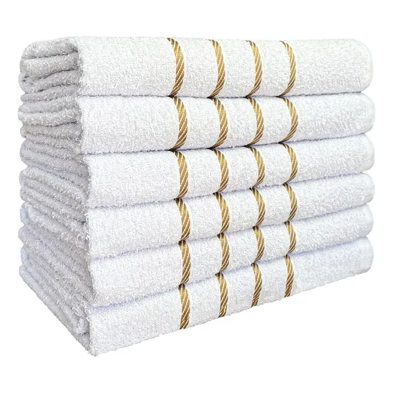 Kit 10 Toalha Banho 70x130cm 360g/m² Algodão Atacado+brinde Cor Branco Foto 1