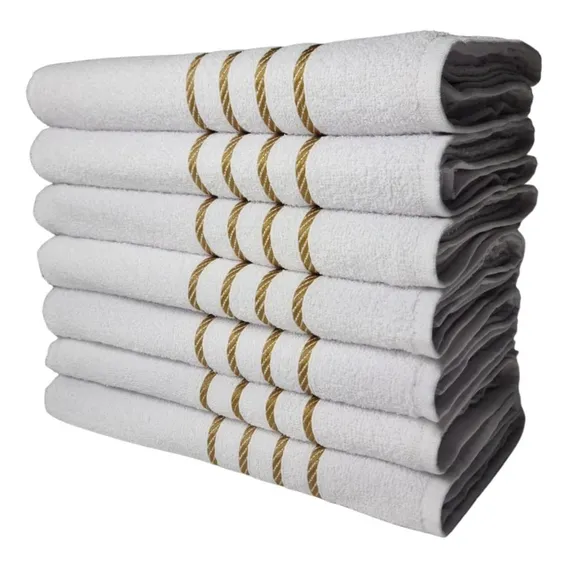 Kit 10 Toalha Banho 70x130cm 360g/m² Algodão Atacado+brinde Cor Branco Foto 1
