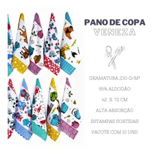 Kit 10 Toalhas Cozinha Pano Copa Prato Atoalhado Top Atacado Foto mini 3