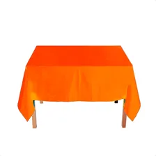 Kit 10 Toalhas De Mesa Quadrada Buffet Evento Oxford 1,4x1,4 Cor Laranja Lisa Foto  mini 1