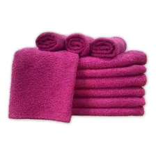 Kit 10 Toalhas Rosto Clássica P/ Salão De Beleza - Atacado Cor Pink Lisa Foto  mini 1