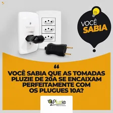 Kit 10 Tomadas 20a 4x2 Placa Espelho Embutir Pluzie Ideale Cor Branco Foto mini 4