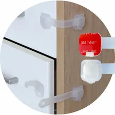Kit 10 travas gaveta armário segurança infantil transparente Zabcon Foto mini 1