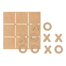 Kit 10 Un Jogo Da Velha Em Mdf Crú 3mm Corte A Laser 20x20cm Foto mini 1