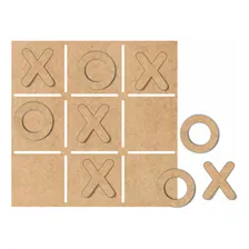 Kit 10 Un Jogo Da Velha Em Mdf Crú 3mm Corte A Laser 20x20cm Foto mini 2