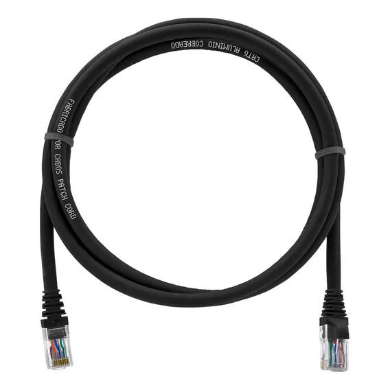 Kit 10 Un. Patch Cord Preto Cat6 Giga Ethernet 1,5 Metros Foto 1