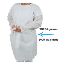 Kit 10 Unds. Avental Descartável Manga Longa Tnt 30gr Foto mini 2
