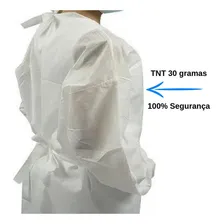 Kit 10 Unds. Avental Descartável Manga Longa Tnt 30gr Foto mini 3