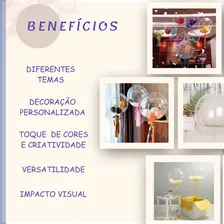 Kit 10 Unidades Balão Bubble 18 Polegadas 45 Cm Transparente Foto mini 4