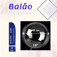 Kit 10 Unidades Balão Bubble 18 Polegadas 45 Cm Transparente Foto mini  3
