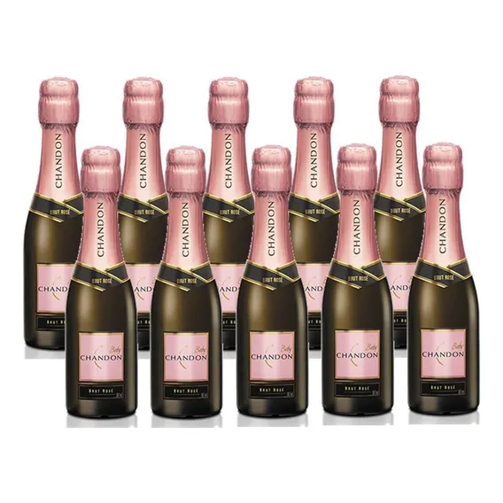 Kit 10 Unidades Mini Espumante Chandon Baby Brut Rosé 187ml Foto 1