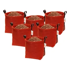 Kit 10 Vasos De Flores 4 Litros Feltro Com Alças King Pot Cor Vermelho Liso Foto  mini 1