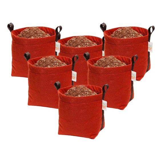 Kit 10 Vasos De Flores 4 Litros Feltro Com Alças King Pot Cor Vermelho Liso Foto 1