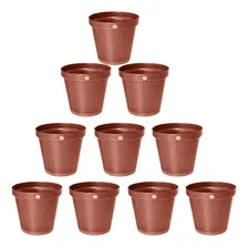 Kit 10 Vasos Rattan Terracota Planta Flores Jardim 36l Foto mini 1