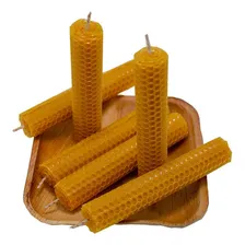 Kit 10 Velas Artesanais Em Cera De Abelha 100% Natural 10 Cm Cor Marrom-claro Foto mini 1