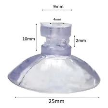 Kit 10 Ventosas De 25mm 2,5cm De Silicone Vidro AcrÃlico Pvc Foto mini 3