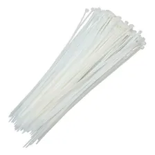 Kit 100 Abraçadeira Nylon 3x100mm Branca Organizadora Info Foto  mini 1