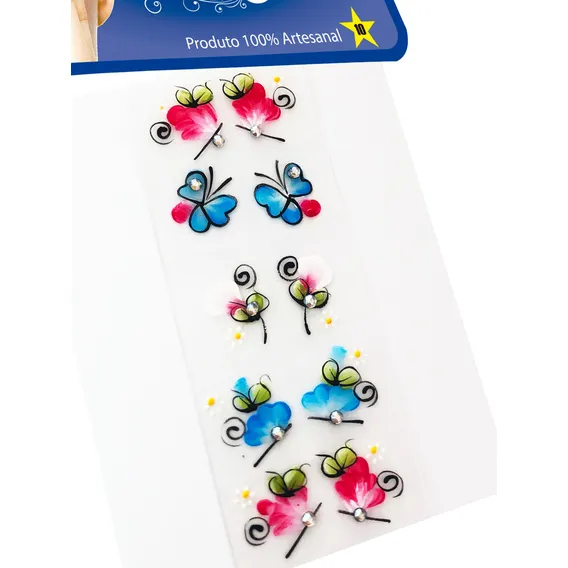 Kit 100 Adesivos Para Unhas Strass Nail, 100% Artesanal Foto 1