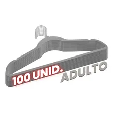 Kit 100 Cabide Veludo Cinza Slim Antideslizante Formato Laço Foto mini 2