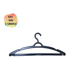 Kit 100 Cabides Adulto Cabide Preto Adulto Cabide Com Cavas Foto mini 2
